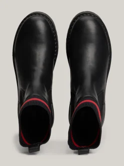 Chelsea Boots|Botki*Tommy Hilfiger Skórzane Sztyblety Na Platformie BLACK