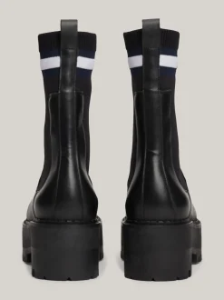 Chelsea Boots|Botki*Tommy Hilfiger Skórzane Sztyblety Na Platformie BLACK