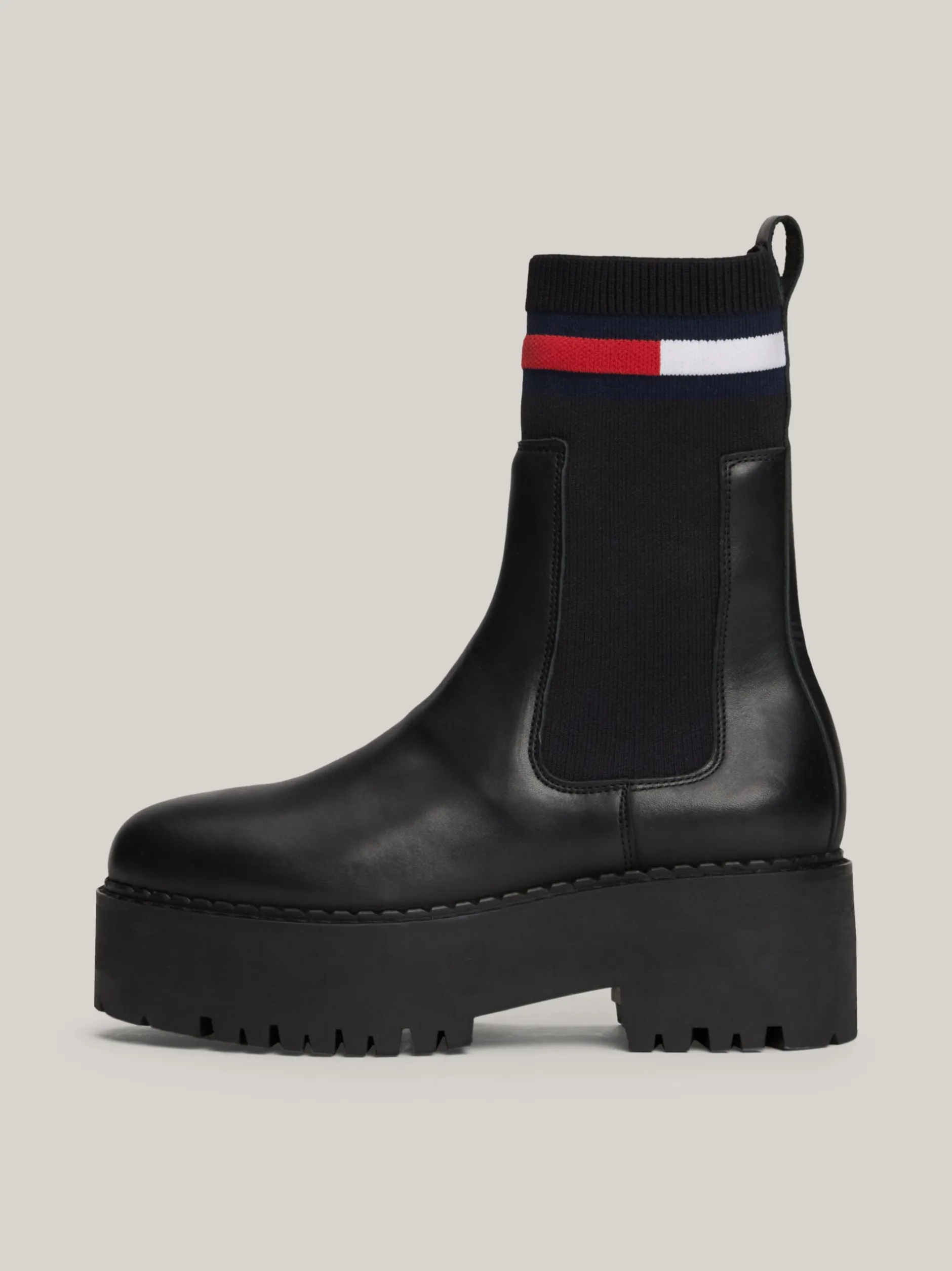 Chelsea Boots|Botki*Tommy Hilfiger Skórzane Sztyblety Na Platformie BLACK
