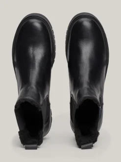 Chelsea Boots|Botki*Tommy Hilfiger Skórzane Sztyblety Na Podeszwie Z Protektorem BLACK