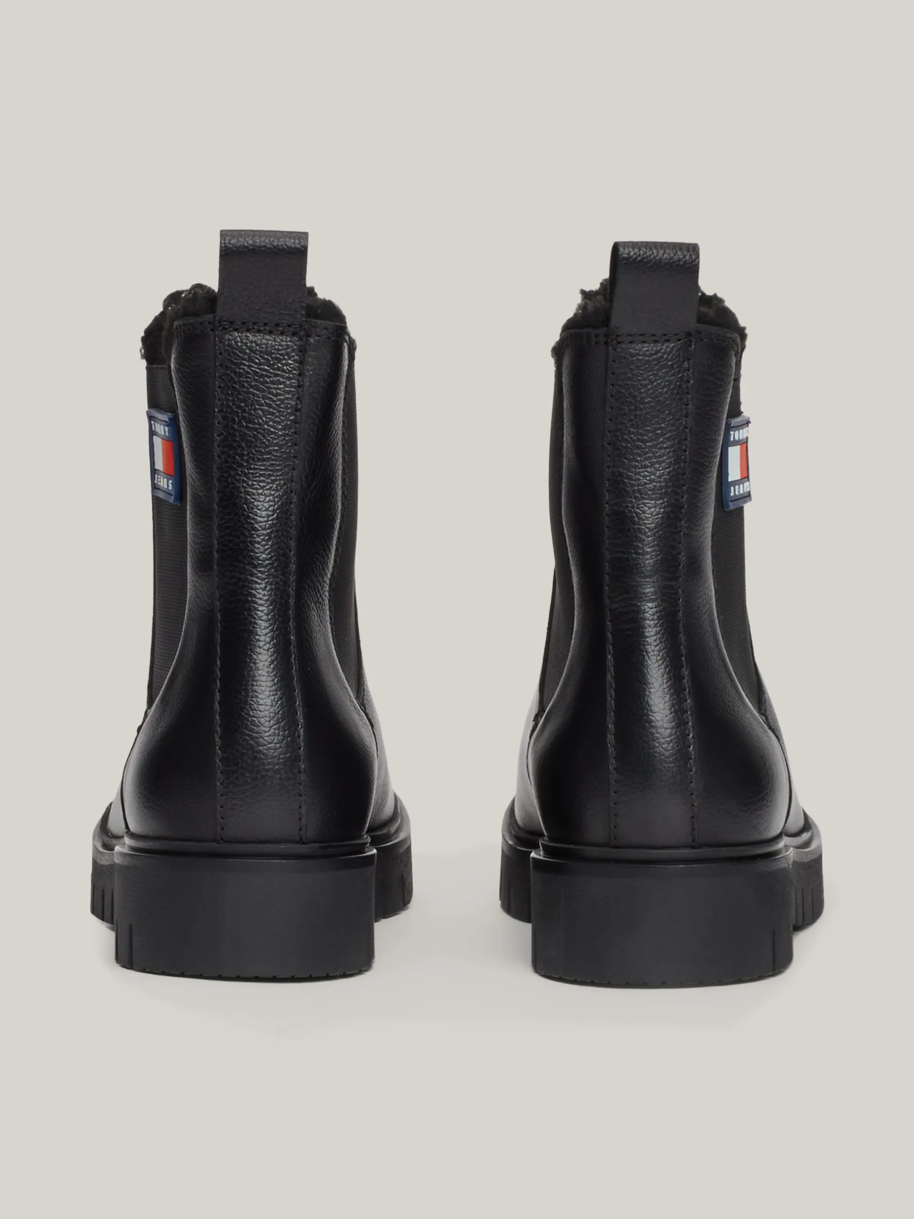 Chelsea Boots|Botki*Tommy Hilfiger Skórzane Sztyblety Na Podeszwie Z Protektorem BLACK