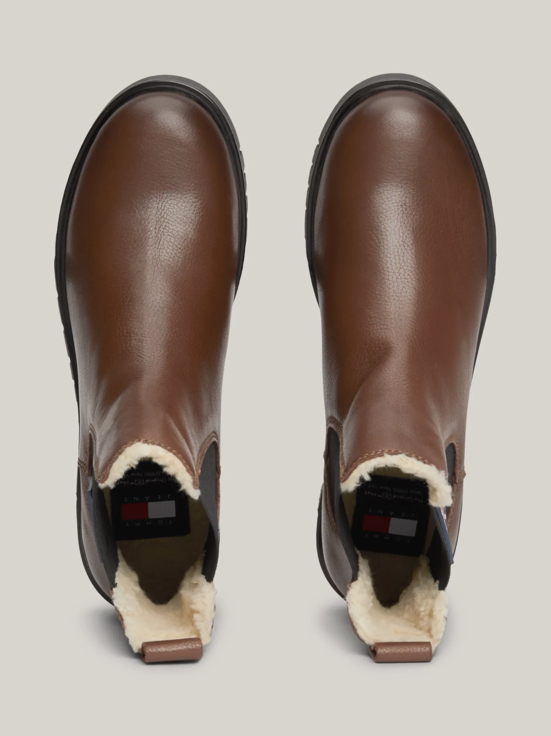 Chelsea Boots|Botki*Tommy Hilfiger Skórzane Sztyblety Na Podeszwie Z Protektorem CAROB CHOCOLATE
