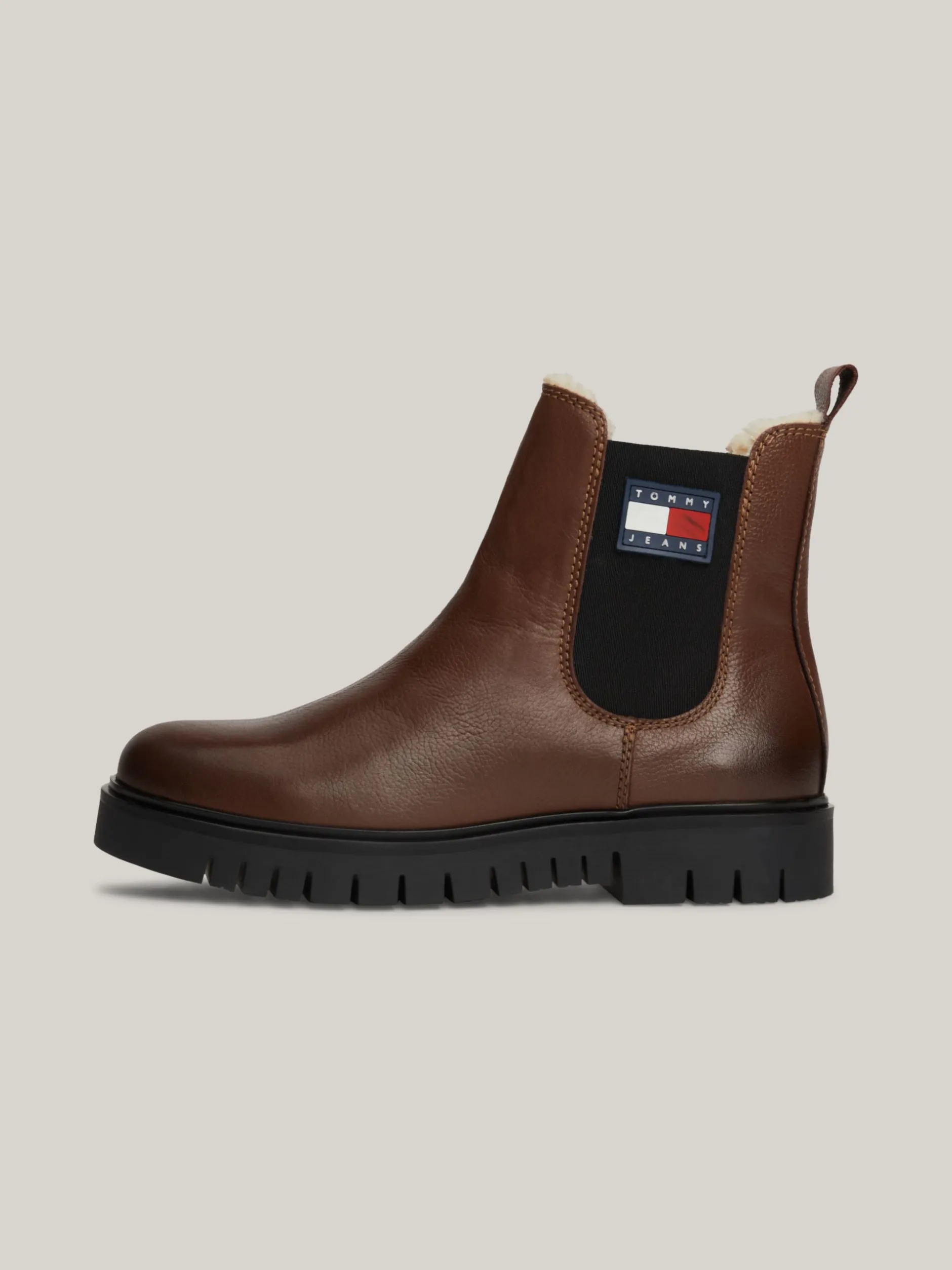 Chelsea Boots|Botki*Tommy Hilfiger Skórzane Sztyblety Na Podeszwie Z Protektorem CAROB CHOCOLATE