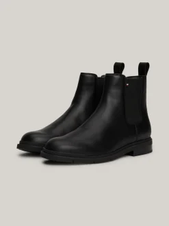 Sztyblety|Buty*Tommy Hilfiger Skórzane Sztyblety Z Ciepłą Wyściółką BLACK