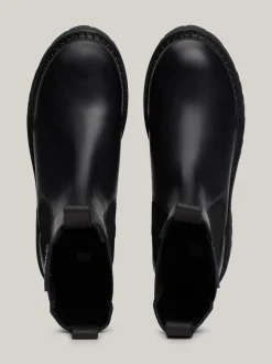 Chelsea Boots|Botki*Tommy Hilfiger Skórzane Sztyblety Z Gumowanym Logo BLACK