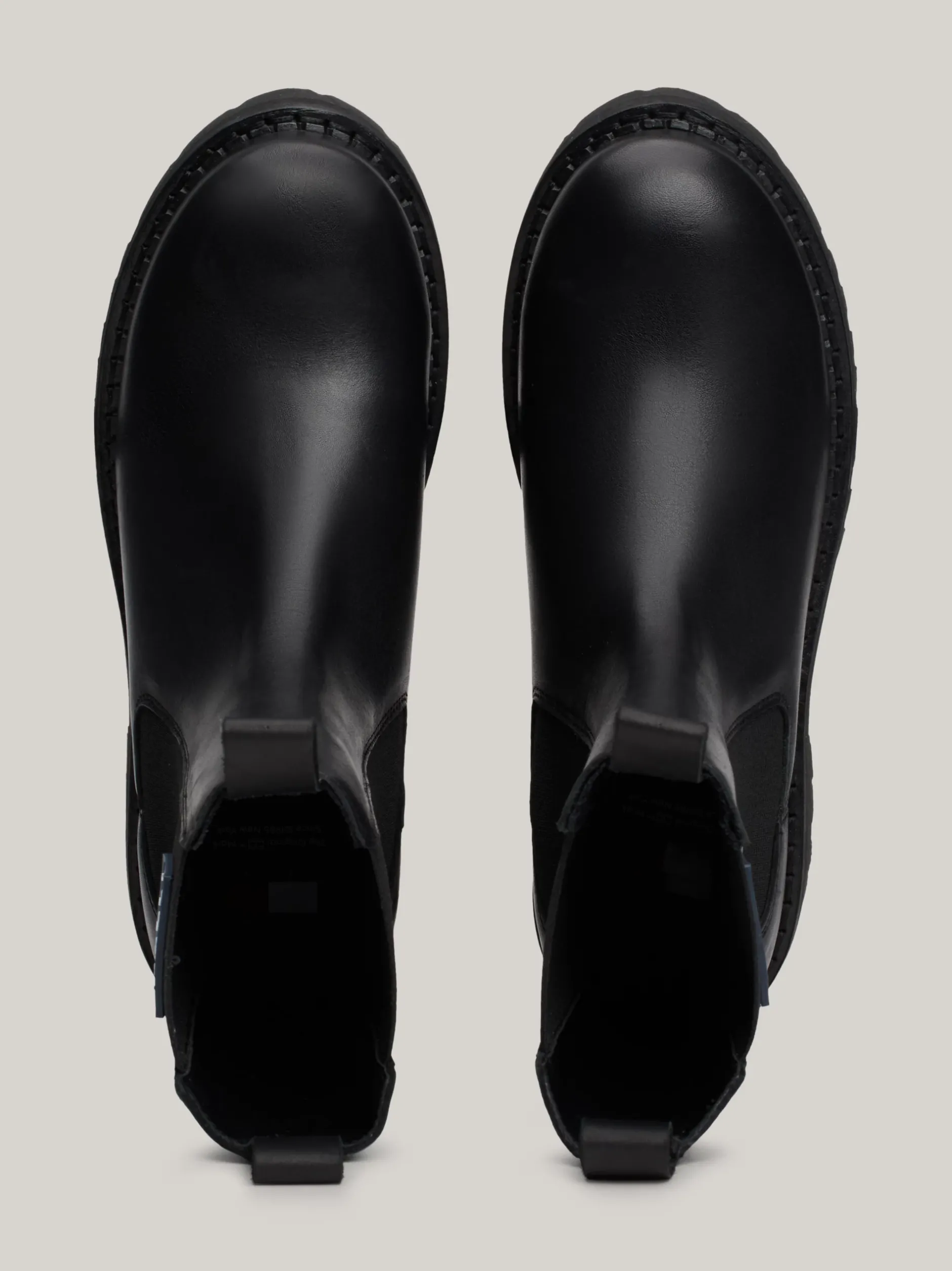 Chelsea Boots|Botki*Tommy Hilfiger Skórzane Sztyblety Z Gumowanym Logo BLACK