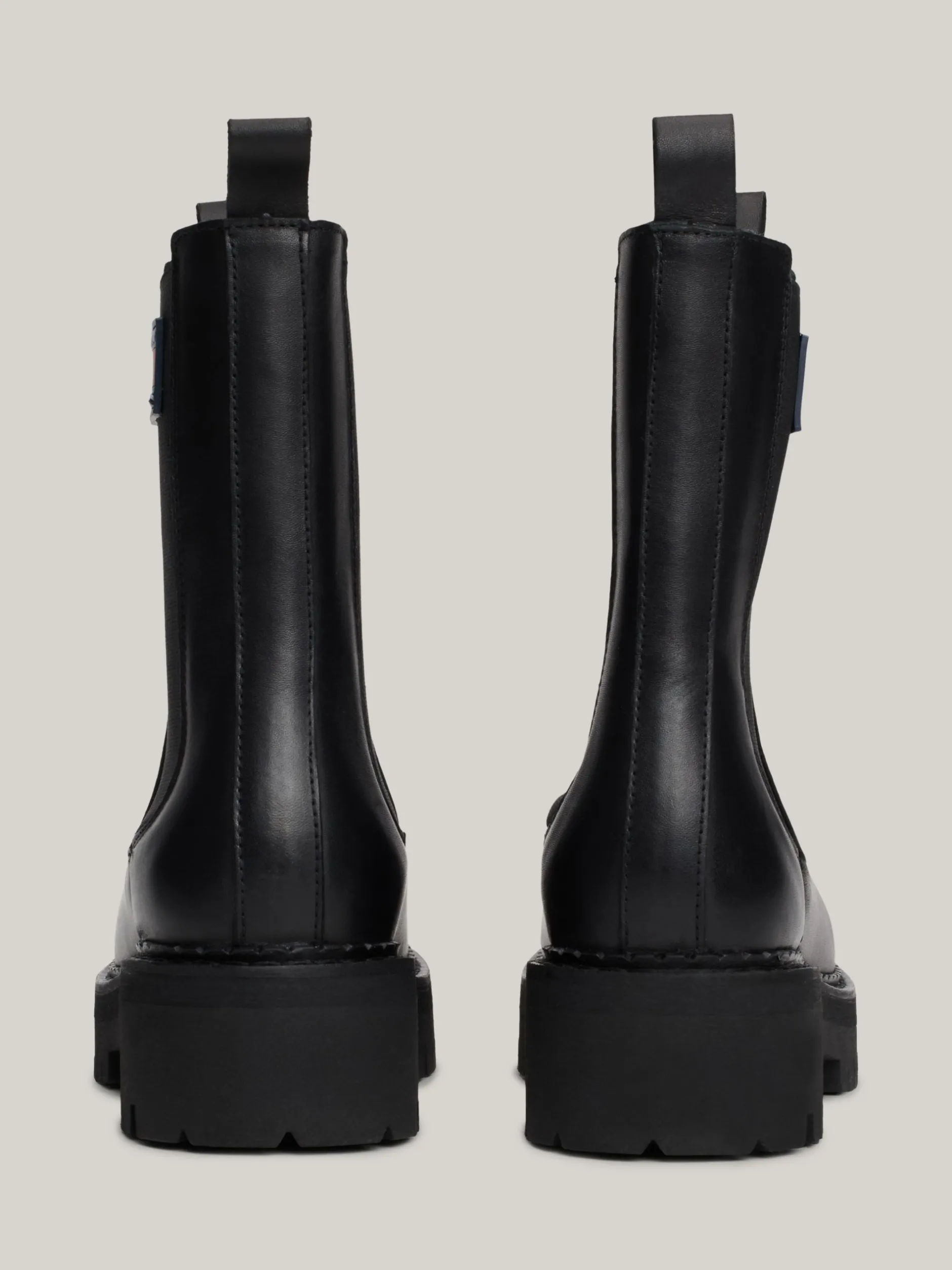 Chelsea Boots|Botki*Tommy Hilfiger Skórzane Sztyblety Z Gumowanym Logo BLACK