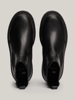 Sztyblety|Buty*Tommy Hilfiger Skórzane Sztyblety Z Protektorem I Logo BLACK