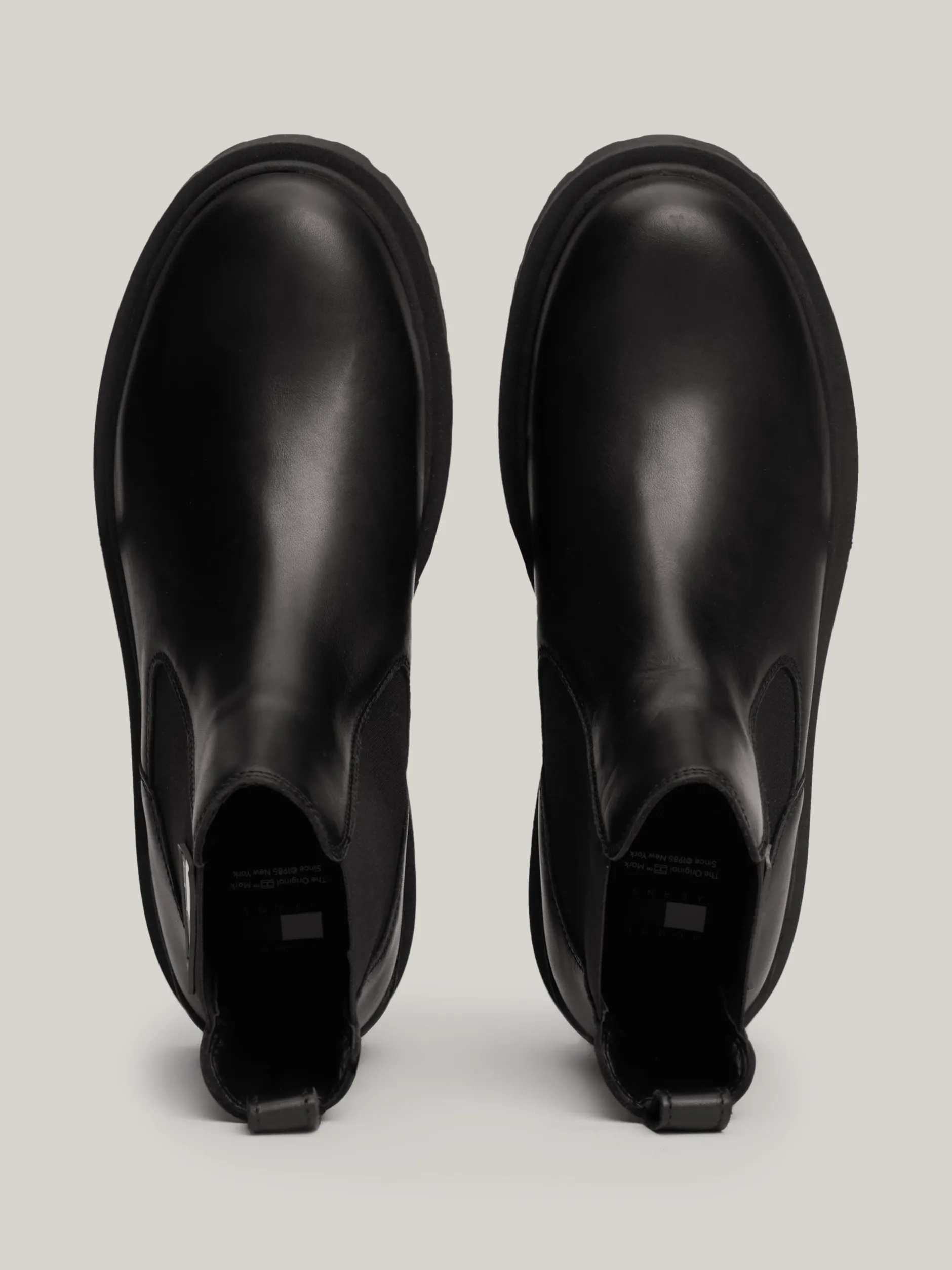 Sztyblety|Buty*Tommy Hilfiger Skórzane Sztyblety Z Protektorem I Logo BLACK