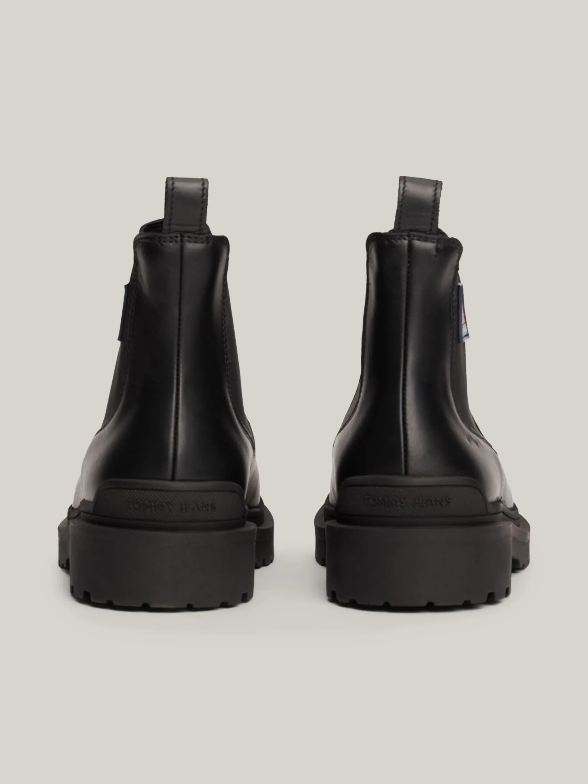 Sztyblety|Buty*Tommy Hilfiger Skórzane Sztyblety Z Protektorem I Logo BLACK