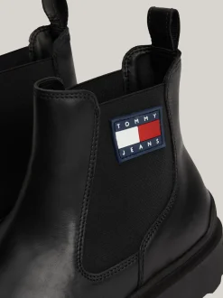 Sztyblety|Buty*Tommy Hilfiger Skórzane Sztyblety Z Protektorem I Logo BLACK