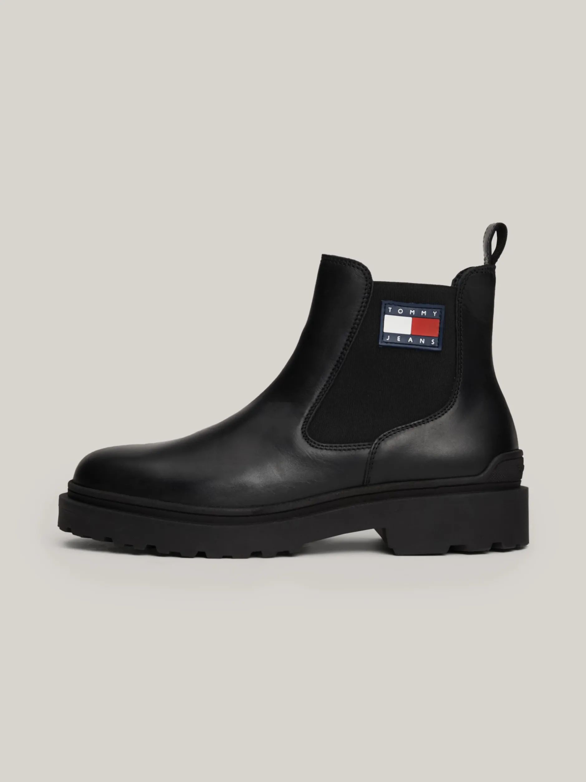 Sztyblety|Buty*Tommy Hilfiger Skórzane Sztyblety Z Protektorem I Logo BLACK