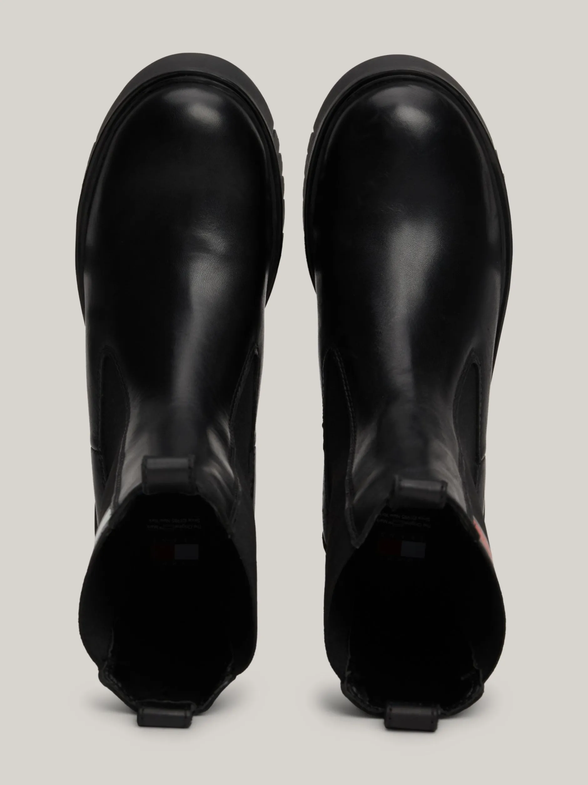Chelsea Boots|Botki*Tommy Hilfiger Skórzane Sztyblety Z Protektorem BLACK