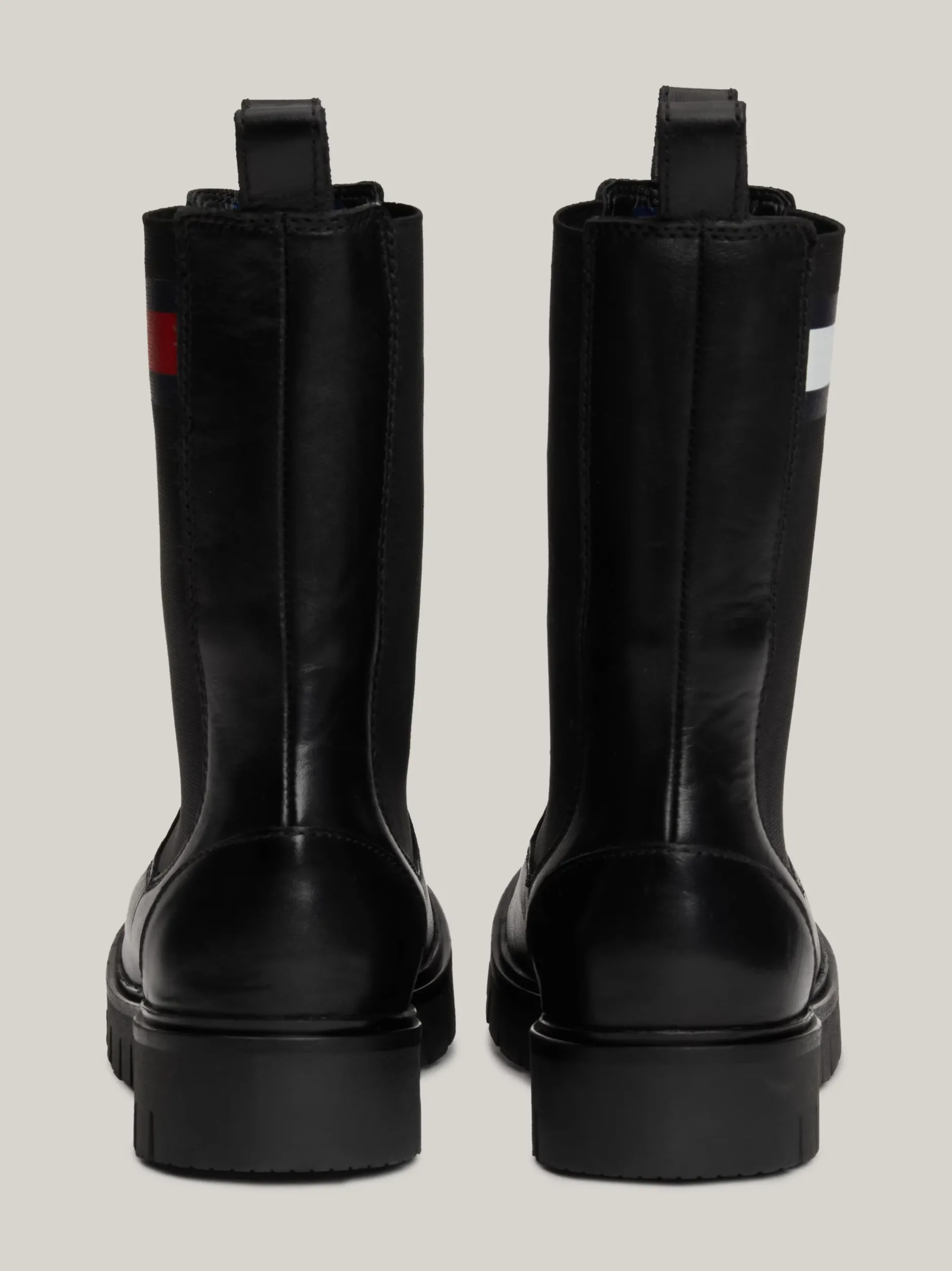 Chelsea Boots|Botki*Tommy Hilfiger Skórzane Sztyblety Z Protektorem BLACK