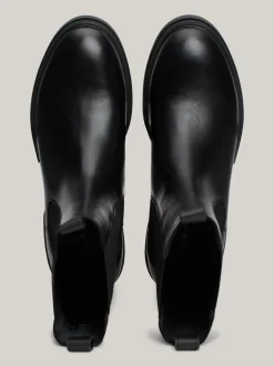 Chelsea Boots|Botki*Tommy Hilfiger Skórzane Sztyblety Z Protektorem BLACK