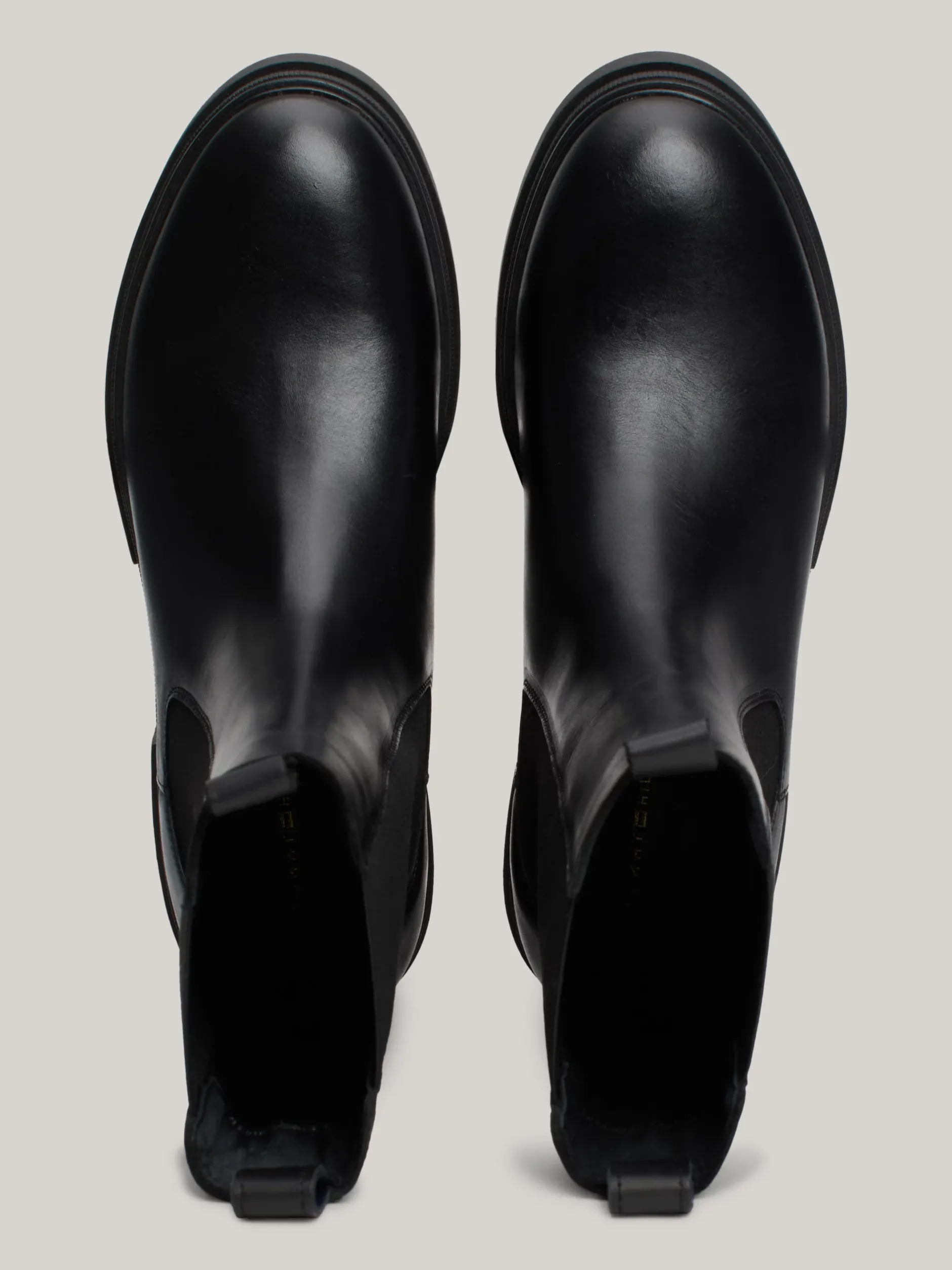 Chelsea Boots|Botki*Tommy Hilfiger Skórzane Sztyblety Z Protektorem BLACK