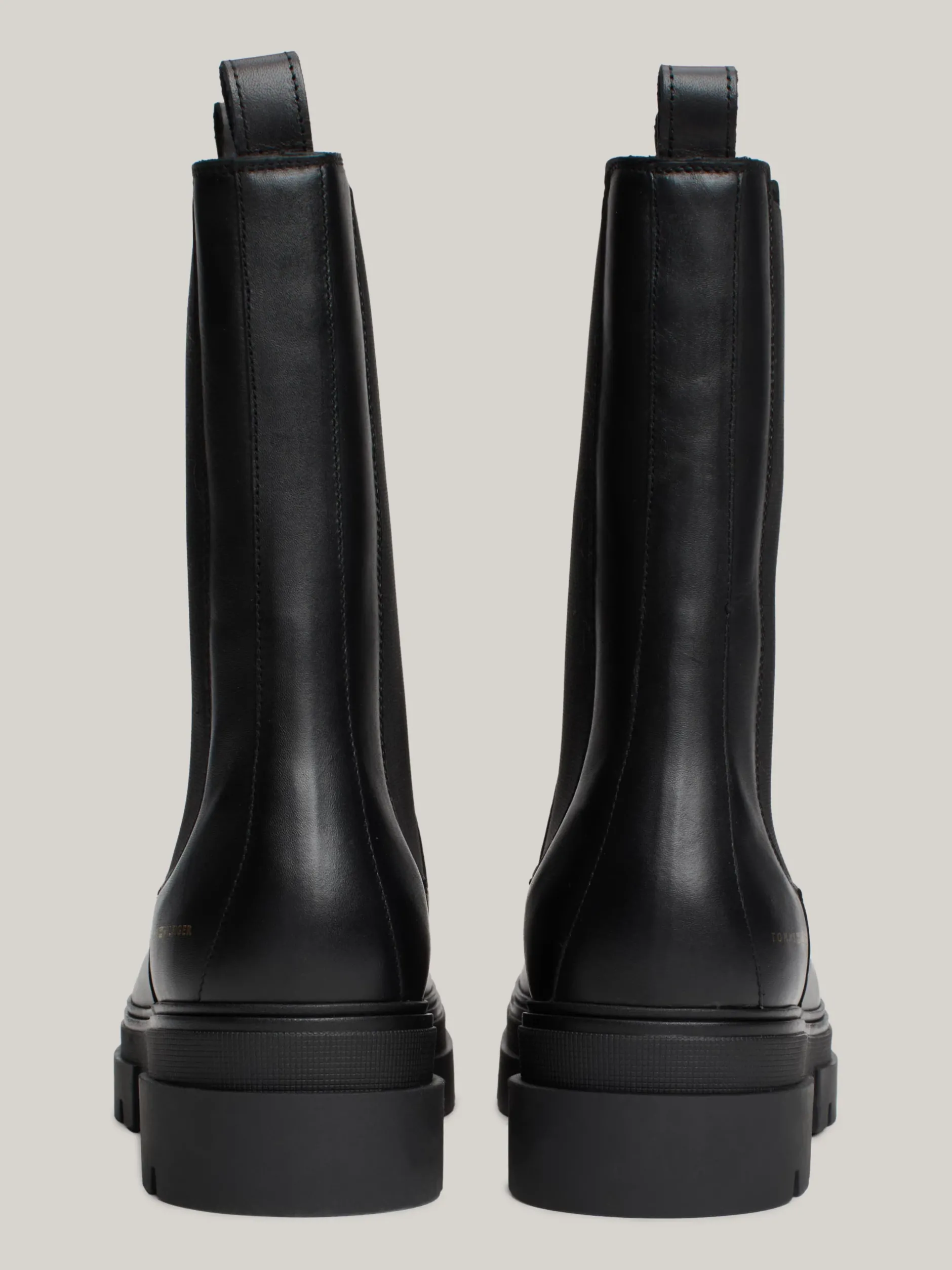 Chelsea Boots|Botki*Tommy Hilfiger Skórzane Sztyblety Z Protektorem BLACK