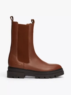 Chelsea Boots|Botki*Tommy Hilfiger Skórzane Sztyblety Z Protektorem COGNAC BROWN