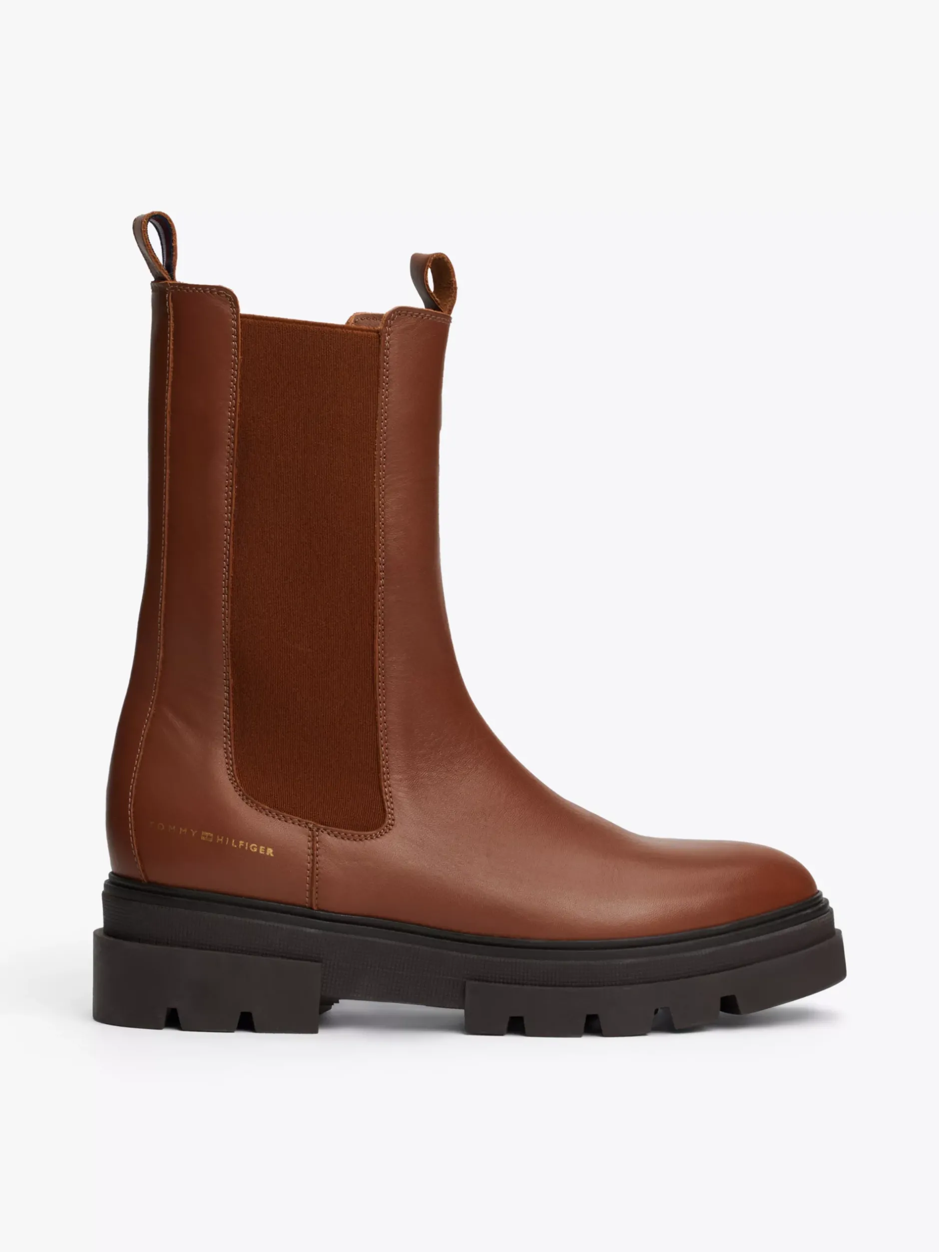 Chelsea Boots|Botki*Tommy Hilfiger Skórzane Sztyblety Z Protektorem COGNAC BROWN