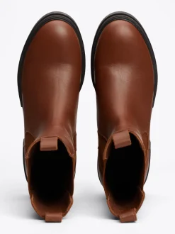 Chelsea Boots|Botki*Tommy Hilfiger Skórzane Sztyblety Z Protektorem COGNAC BROWN