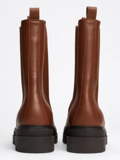 Chelsea Boots|Botki*Tommy Hilfiger Skórzane Sztyblety Z Protektorem COGNAC BROWN
