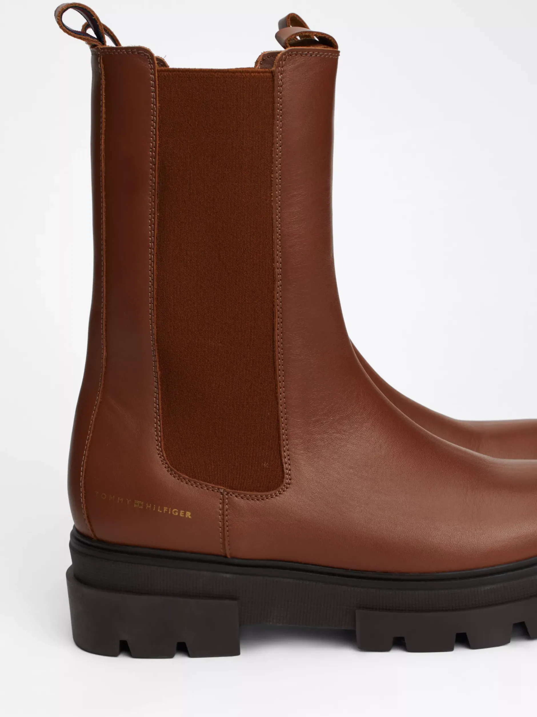 Chelsea Boots|Botki*Tommy Hilfiger Skórzane Sztyblety Z Protektorem COGNAC BROWN