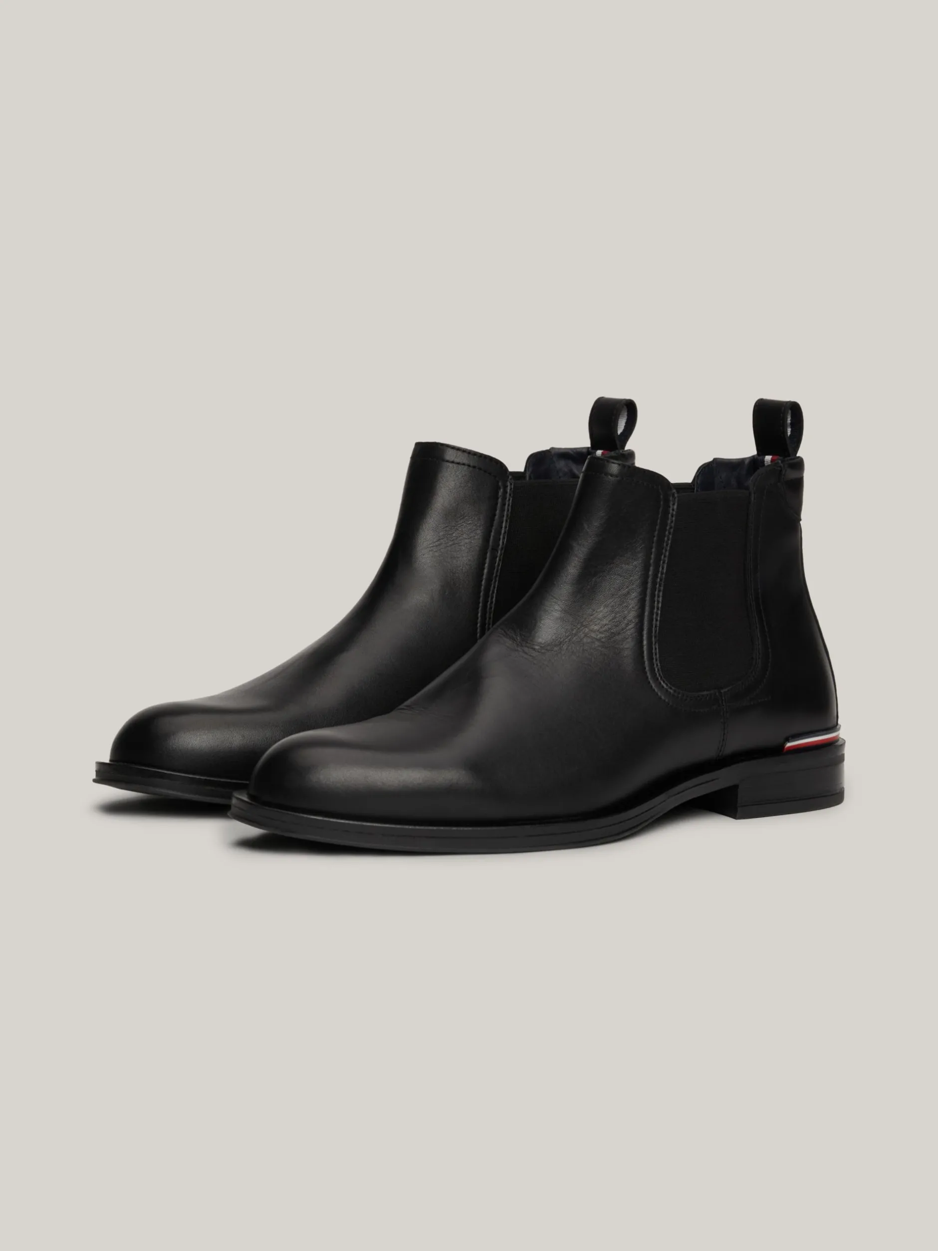 Sztyblety|Buty*Tommy Hilfiger Skórzane Sztyblety Z Sygnowaną Tasiemką BLACK