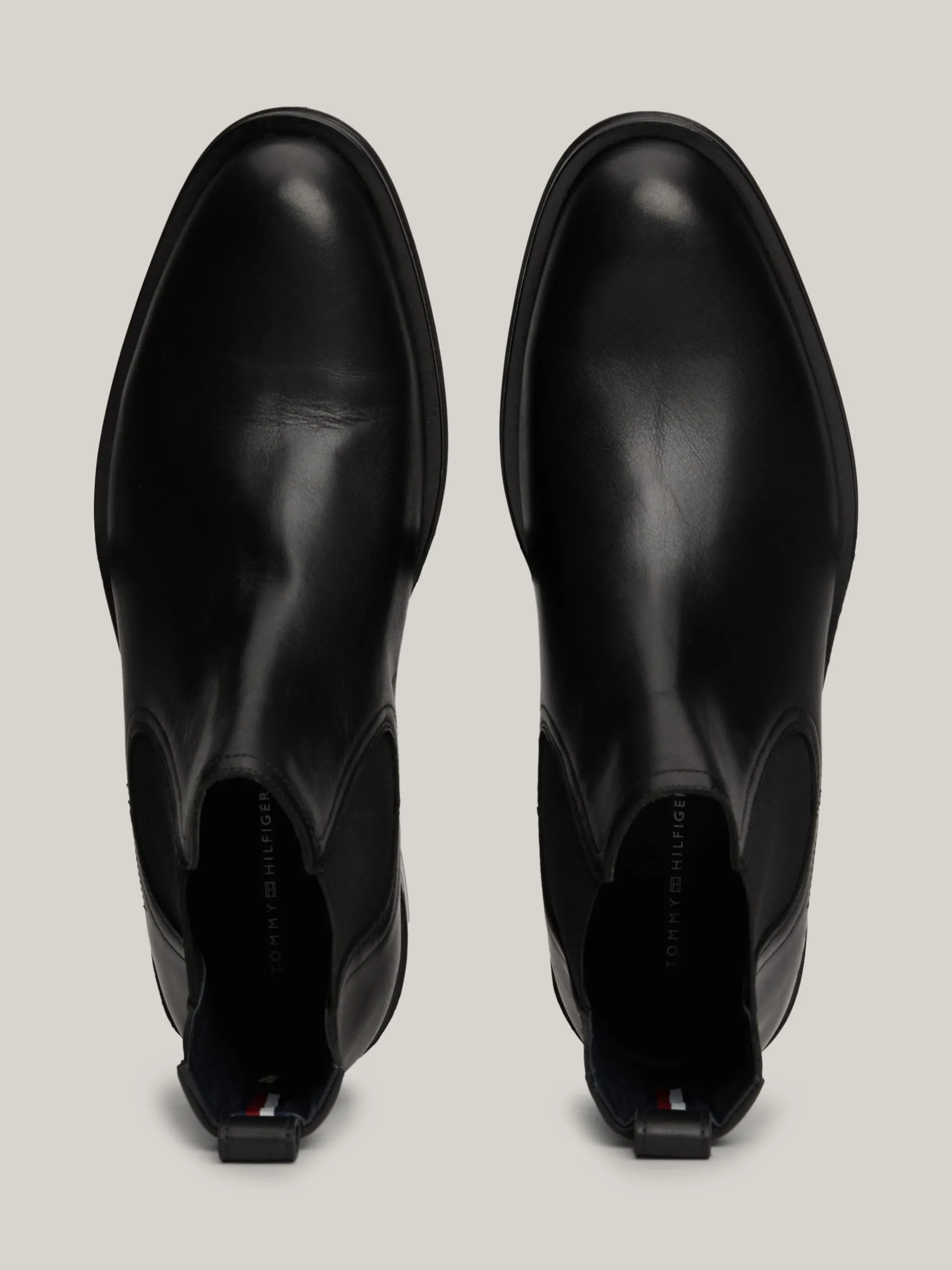 Sztyblety|Buty*Tommy Hilfiger Skórzane Sztyblety Z Sygnowaną Tasiemką BLACK