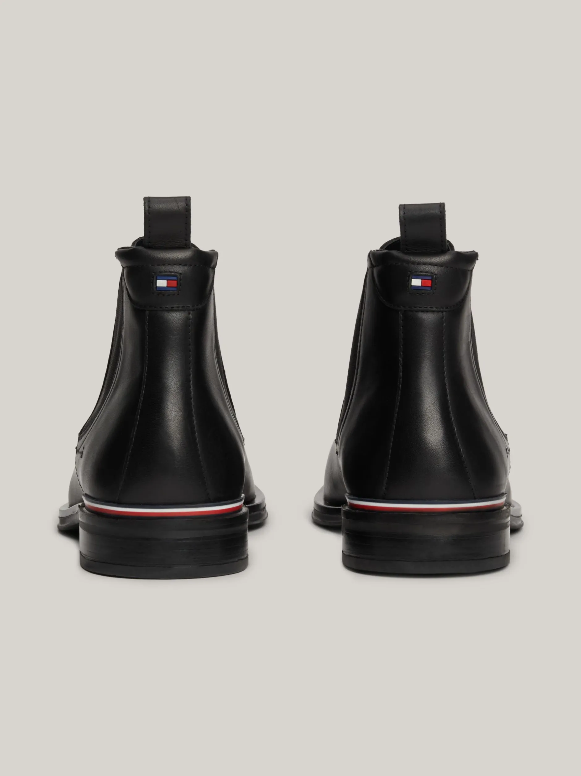Sztyblety|Buty*Tommy Hilfiger Skórzane Sztyblety Z Sygnowaną Tasiemką BLACK