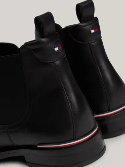 Sztyblety|Buty*Tommy Hilfiger Skórzane Sztyblety Z Sygnowaną Tasiemką BLACK