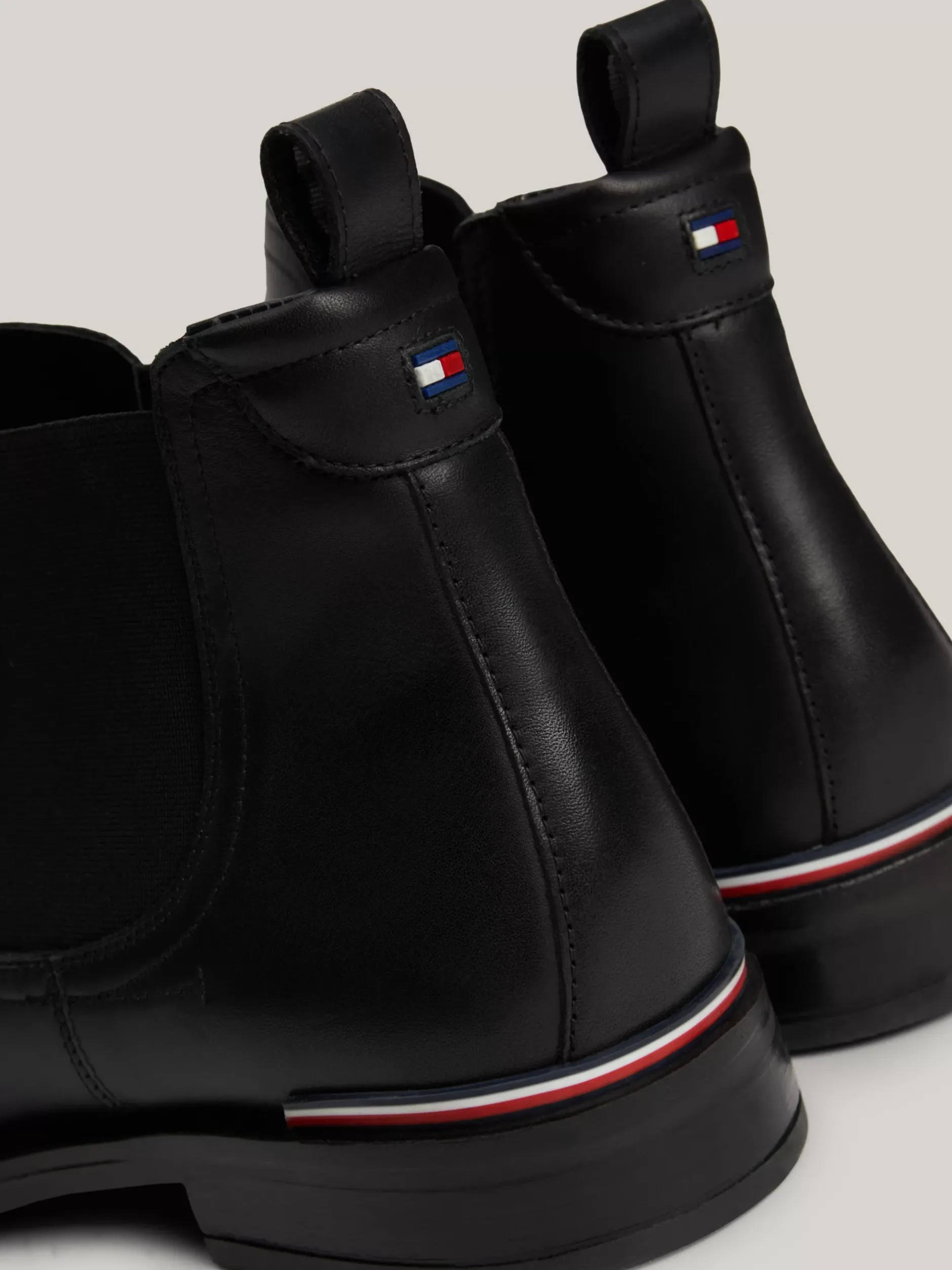 Sztyblety|Buty*Tommy Hilfiger Skórzane Sztyblety Z Sygnowaną Tasiemką BLACK