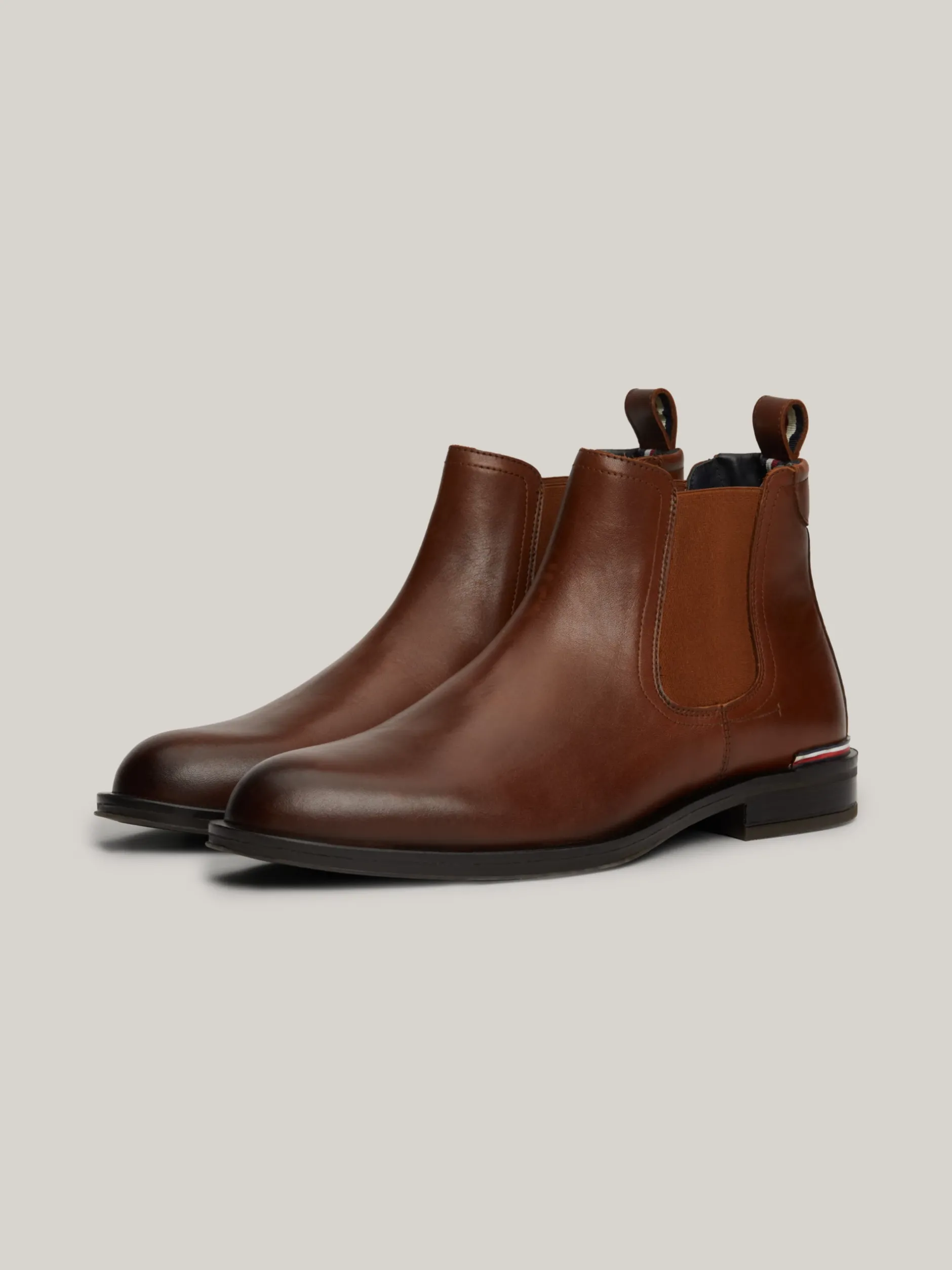 Sztyblety|Buty*Tommy Hilfiger Skórzane Sztyblety Z Sygnowaną Tasiemką WINTER COGNAC