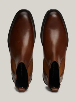 Sztyblety|Buty*Tommy Hilfiger Skórzane Sztyblety Z Sygnowaną Tasiemką WINTER COGNAC