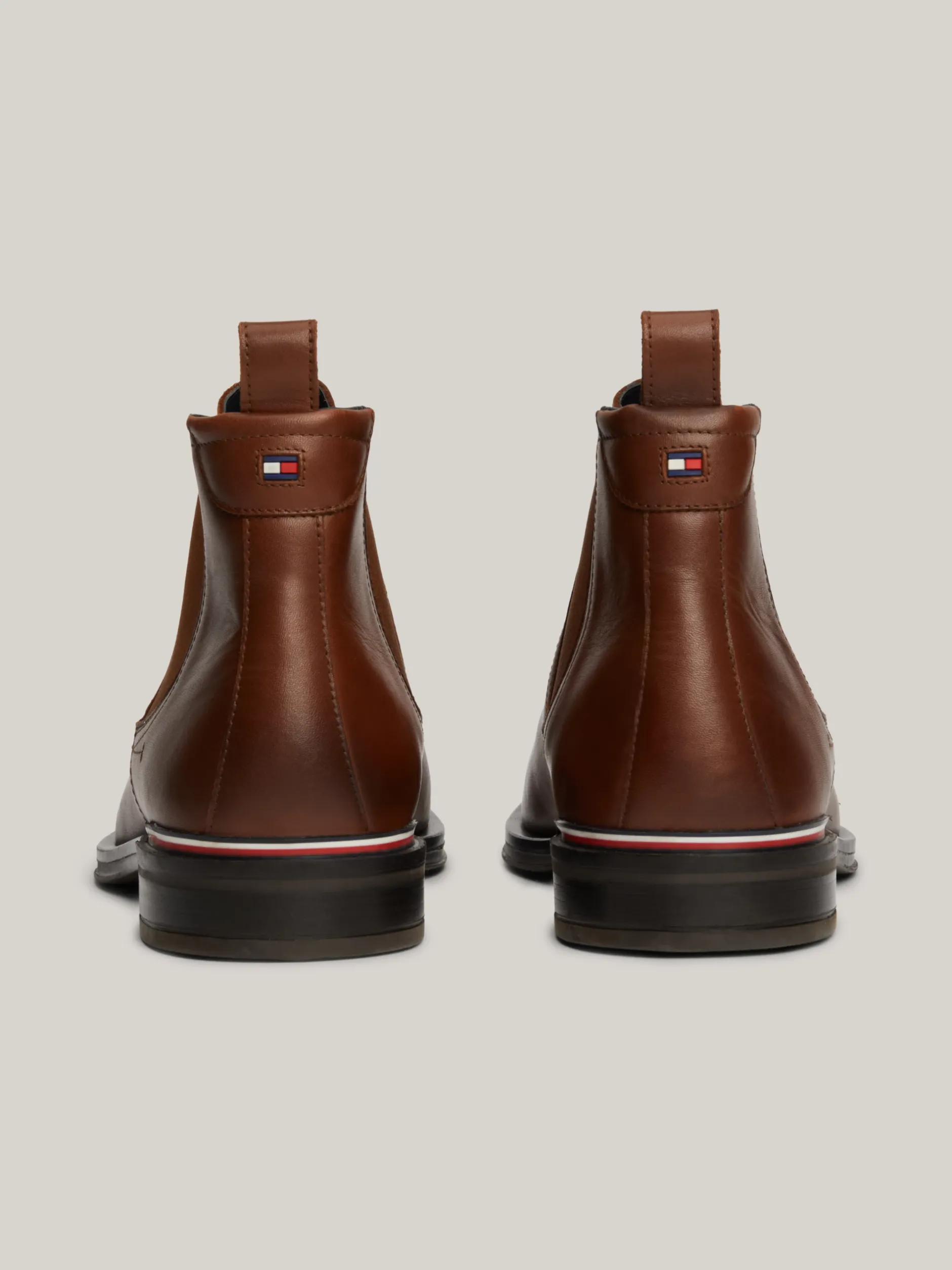 Sztyblety|Buty*Tommy Hilfiger Skórzane Sztyblety Z Sygnowaną Tasiemką WINTER COGNAC