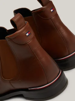 Sztyblety|Buty*Tommy Hilfiger Skórzane Sztyblety Z Sygnowaną Tasiemką WINTER COGNAC