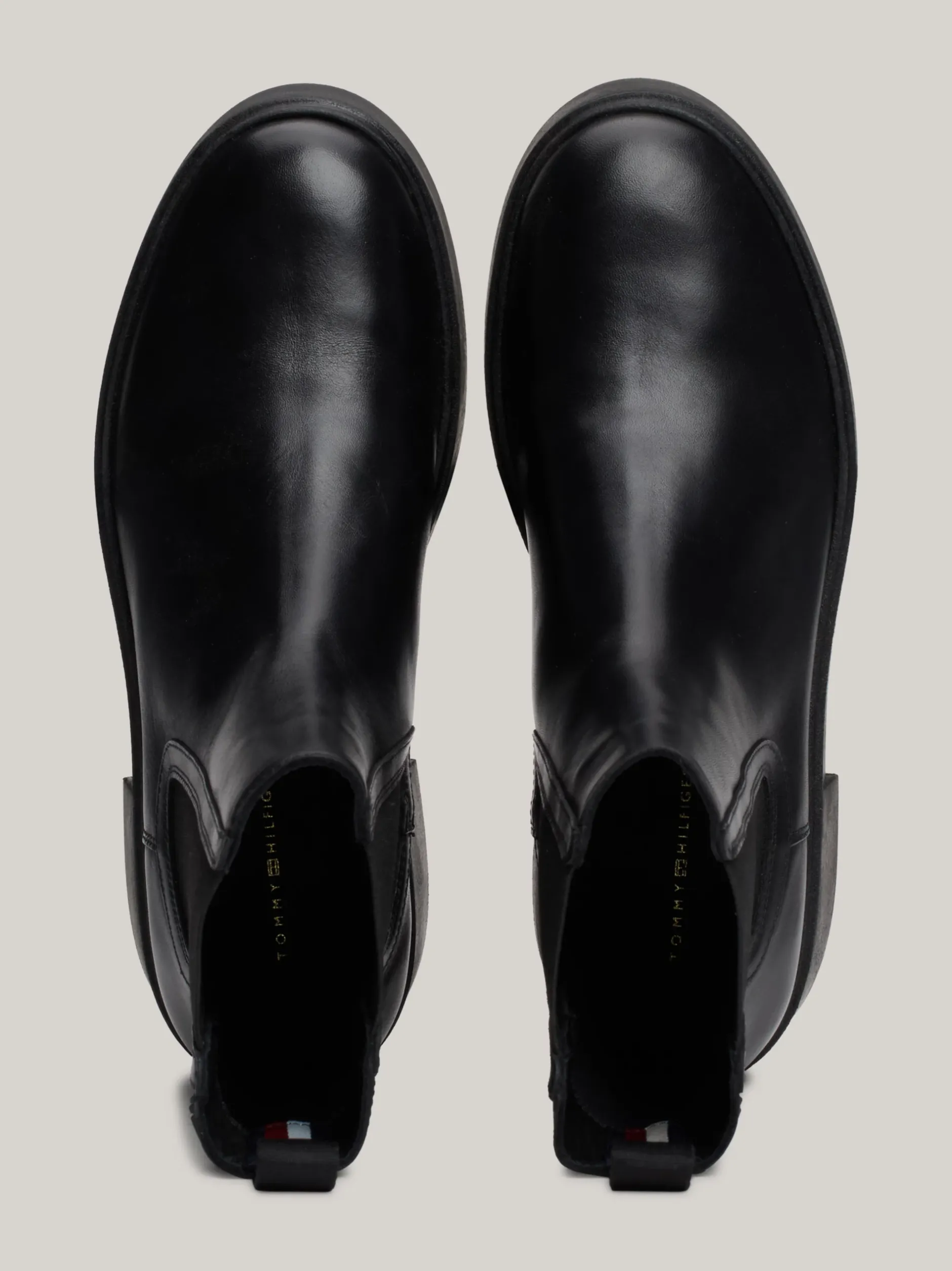 Botki|Chelsea Boots*Tommy Hilfiger Skórzane Sztyblety Z Taśmą Z Logo BLACK
