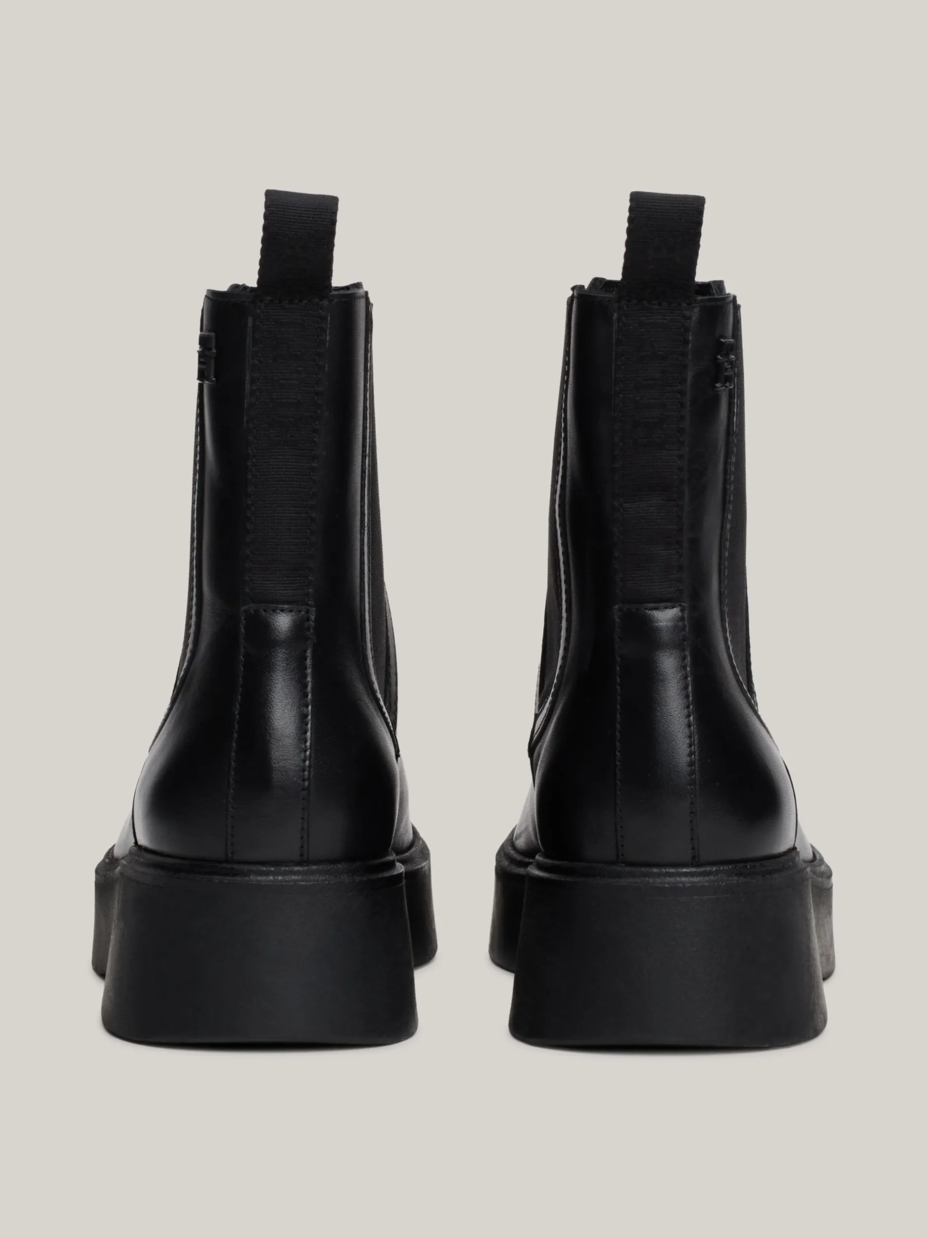 Botki|Chelsea Boots*Tommy Hilfiger Skórzane Sztyblety Z Taśmą Z Logo BLACK