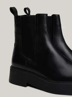 Botki|Chelsea Boots*Tommy Hilfiger Skórzane Sztyblety Z Taśmą Z Logo BLACK