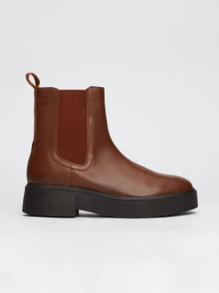 Chelsea Boots|Botki*Tommy Hilfiger Skórzane Sztyblety Z Taśmą Z Logo COGNAC BROWN