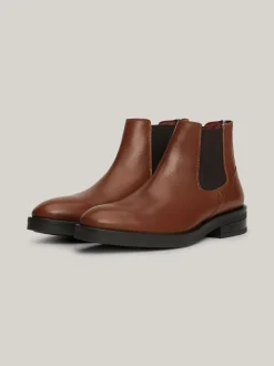 Sztyblety|Buty*Tommy Hilfiger Skórzane Sztyblety Z Tłoczeniem WINTER COGNAC