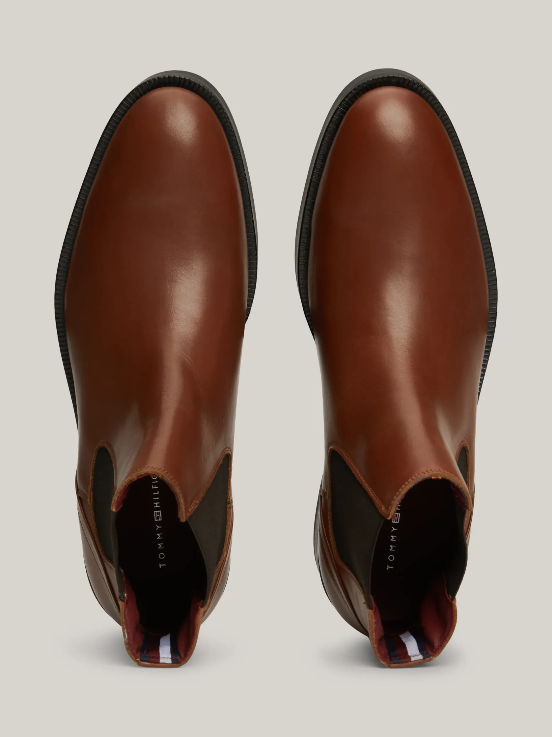 Sztyblety|Buty*Tommy Hilfiger Skórzane Sztyblety Z Tłoczeniem WINTER COGNAC