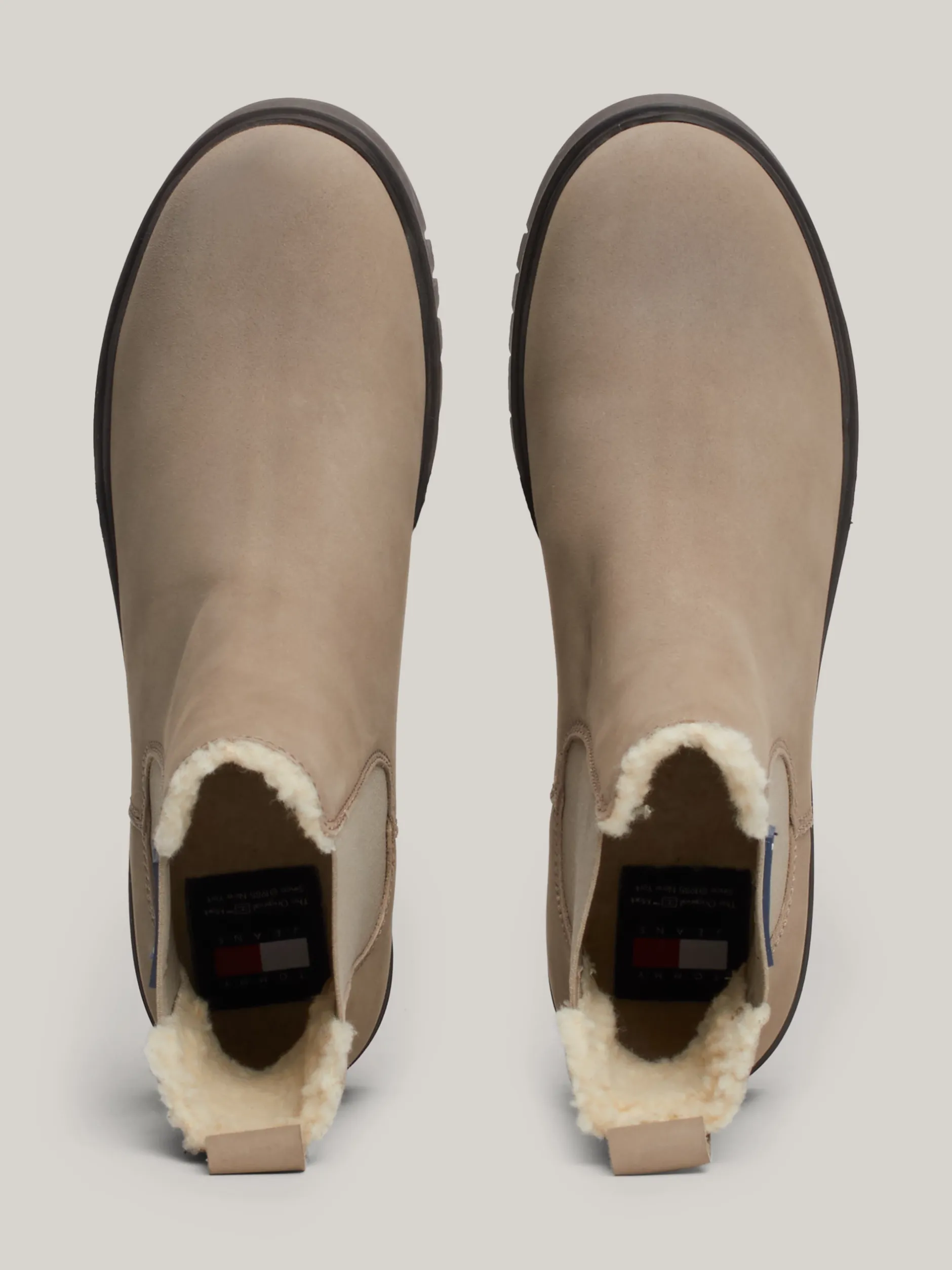 Chelsea Boots|Botki*Tommy Hilfiger Skórzane Sztyblety Z Wyściółką I Protektorem DUSKY TAUPE