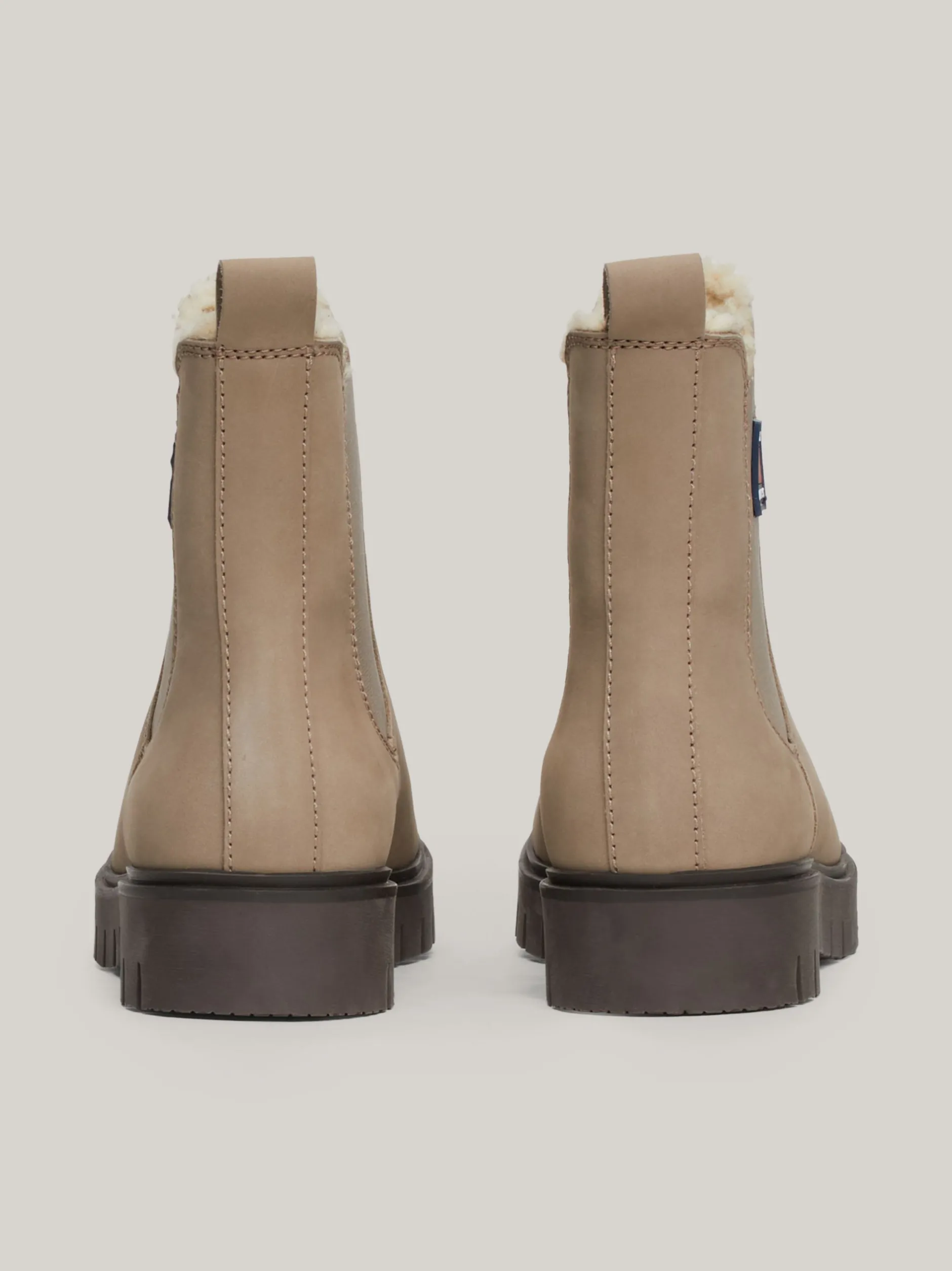 Chelsea Boots|Botki*Tommy Hilfiger Skórzane Sztyblety Z Wyściółką I Protektorem DUSKY TAUPE