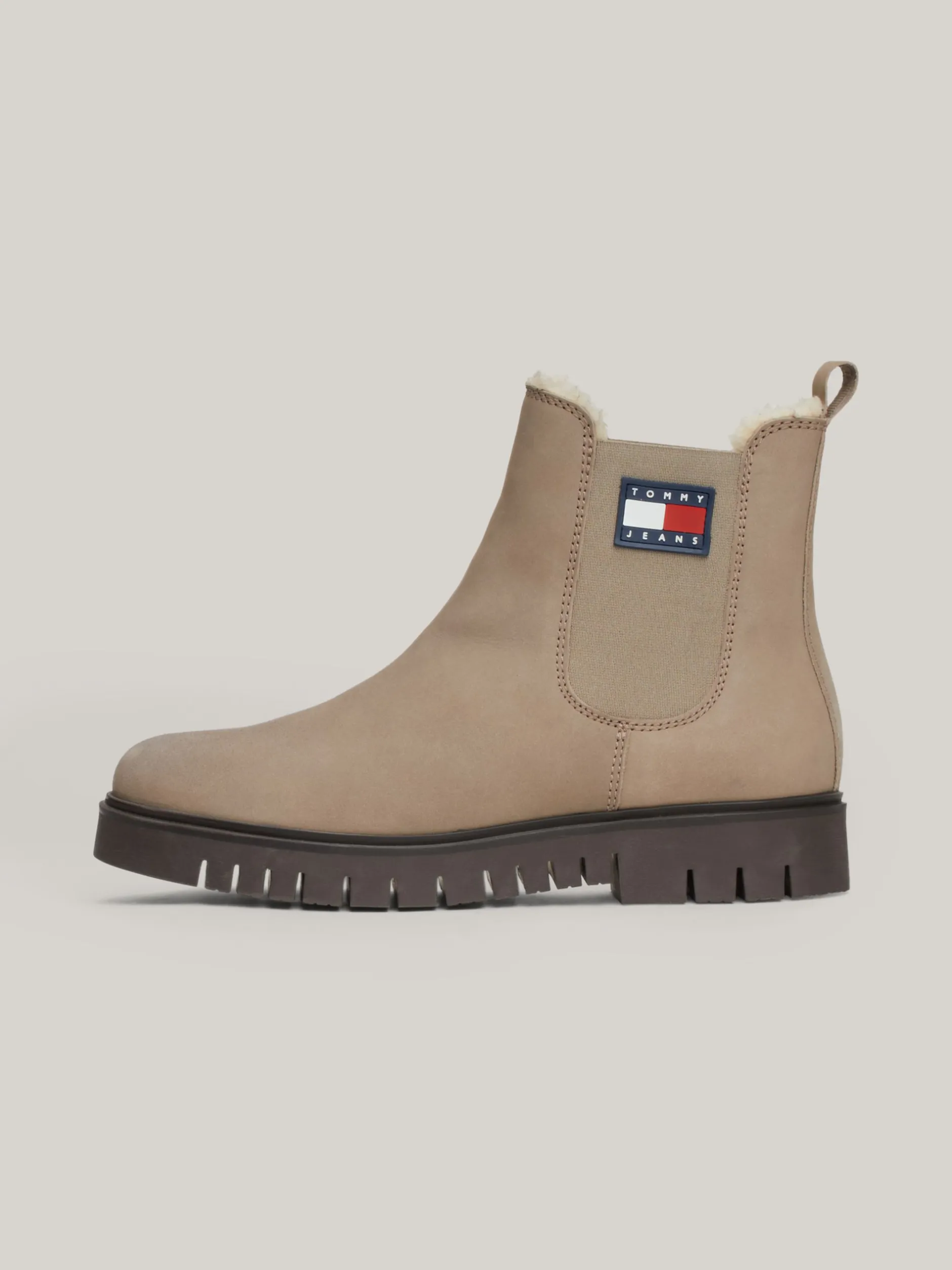 Chelsea Boots|Botki*Tommy Hilfiger Skórzane Sztyblety Z Wyściółką I Protektorem DUSKY TAUPE