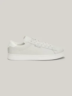 Sneakersy*Tommy Hilfiger Skórzane Tenisówki Na Podeszwie Typu Cupsole STRATUS GREY
