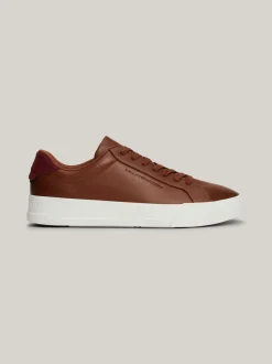 Sneakersy*Tommy Hilfiger Skórzane Tenisówki Typu Court WINTER COGNAC