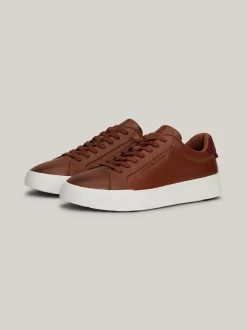 Sneakersy*Tommy Hilfiger Skórzane Tenisówki Typu Court WINTER COGNAC