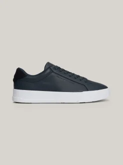 Sneakersy*Tommy Hilfiger Skórzane Tenisówki Typu Court MILITARY DENIM