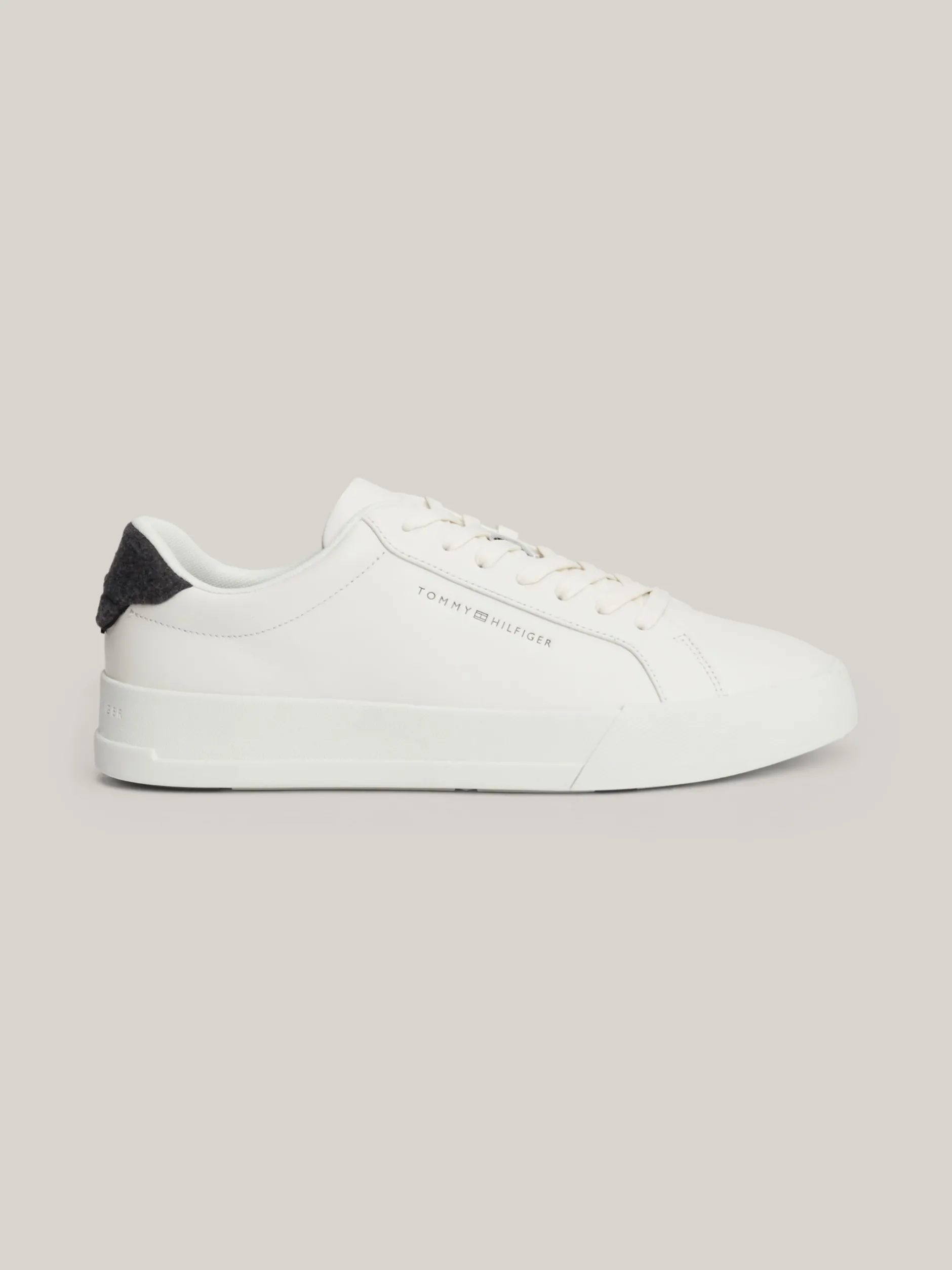White Trainers|Sneakersy*Tommy Hilfiger Skórzane Tenisówki Typu Court ECRU