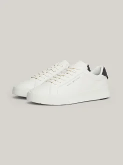 White Trainers|Sneakersy*Tommy Hilfiger Skórzane Tenisówki Typu Court ECRU